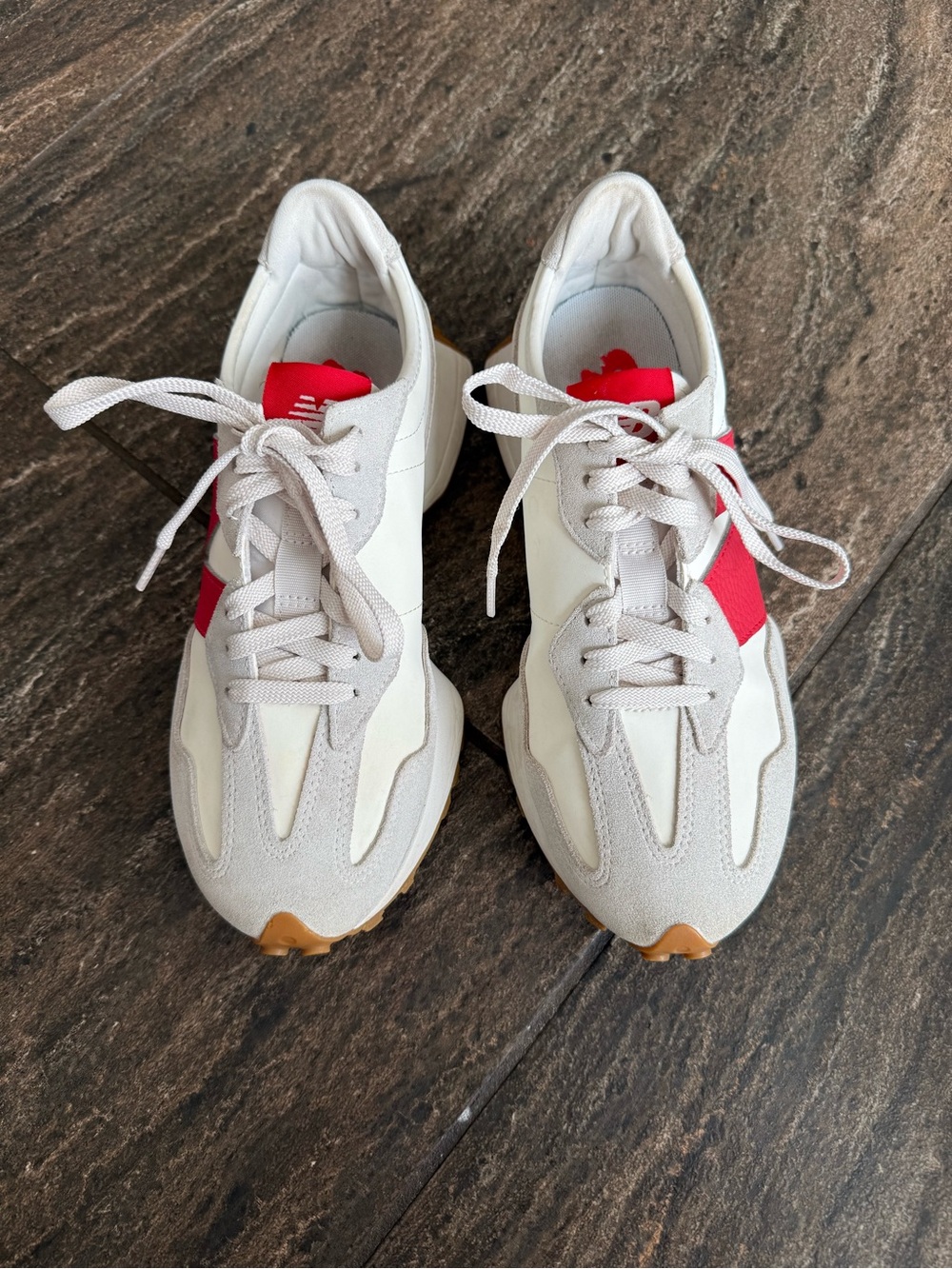 New Balance White Gray and Red Women's Sneakers